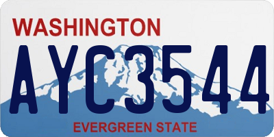 WA license plate AYC3544