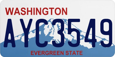 WA license plate AYC3549