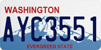 WA license plate AYC3551