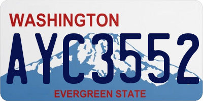 WA license plate AYC3552