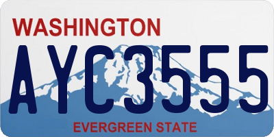 WA license plate AYC3555