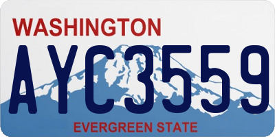WA license plate AYC3559