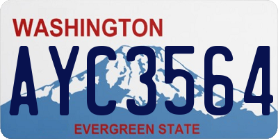 WA license plate AYC3564