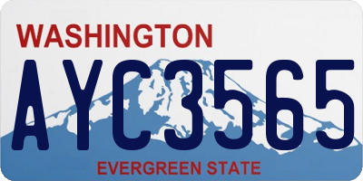 WA license plate AYC3565