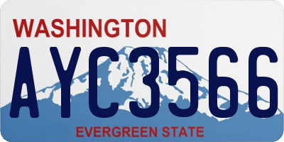 WA license plate AYC3566