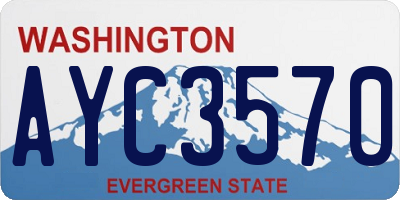 WA license plate AYC3570