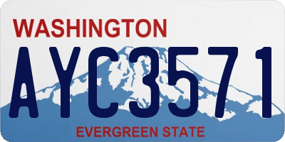 WA license plate AYC3571