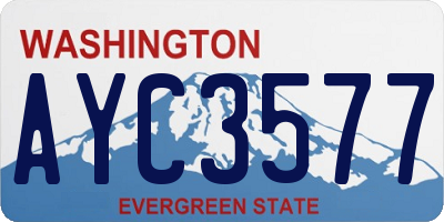 WA license plate AYC3577