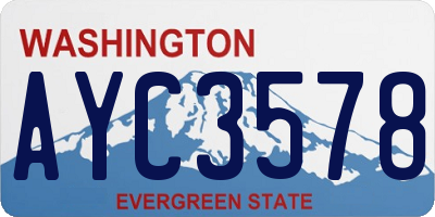 WA license plate AYC3578