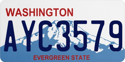 WA license plate AYC3579