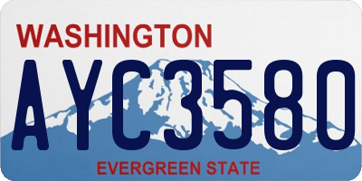 WA license plate AYC3580