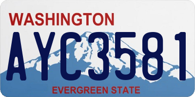 WA license plate AYC3581