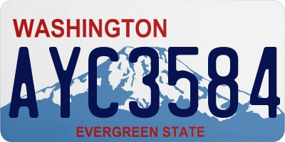 WA license plate AYC3584