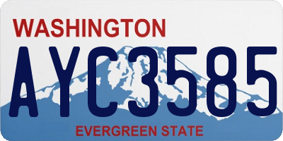 WA license plate AYC3585