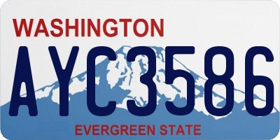 WA license plate AYC3586