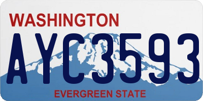 WA license plate AYC3593