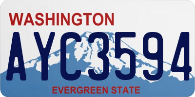 WA license plate AYC3594
