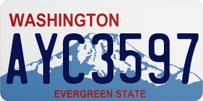 WA license plate AYC3597