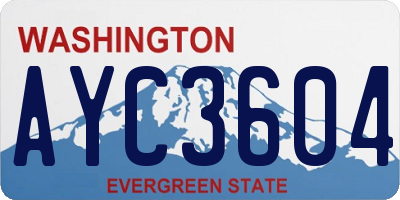 WA license plate AYC3604