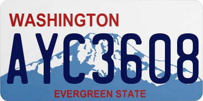 WA license plate AYC3608