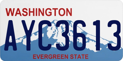 WA license plate AYC3613