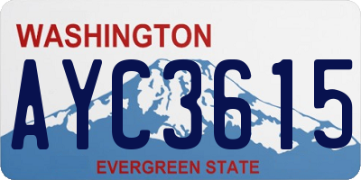 WA license plate AYC3615