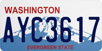 WA license plate AYC3617
