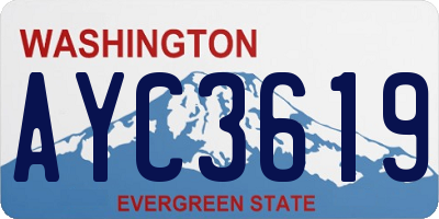 WA license plate AYC3619