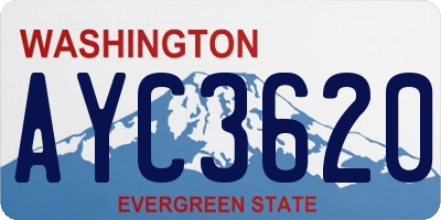 WA license plate AYC3620