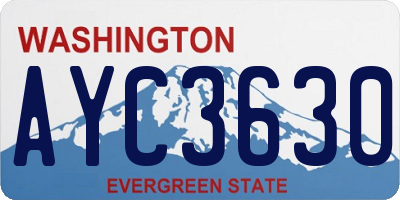 WA license plate AYC3630
