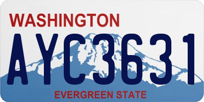 WA license plate AYC3631