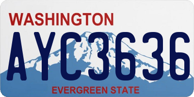 WA license plate AYC3636