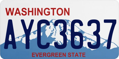 WA license plate AYC3637