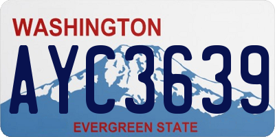 WA license plate AYC3639