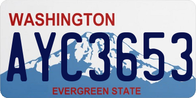 WA license plate AYC3653