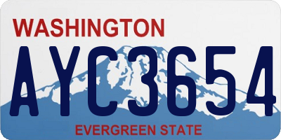 WA license plate AYC3654