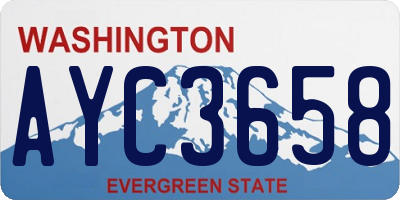 WA license plate AYC3658