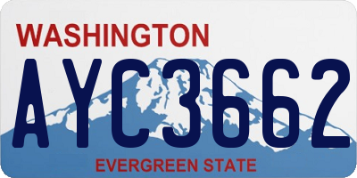 WA license plate AYC3662