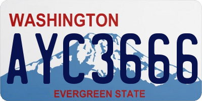 WA license plate AYC3666