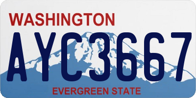 WA license plate AYC3667