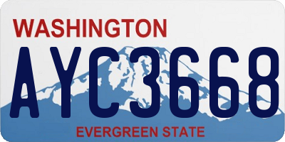 WA license plate AYC3668