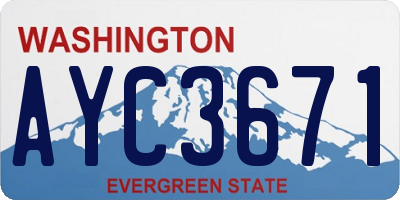 WA license plate AYC3671