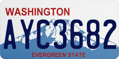 WA license plate AYC3682
