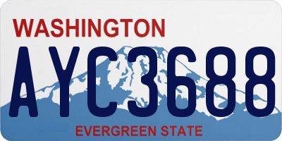 WA license plate AYC3688