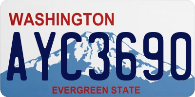 WA license plate AYC3690