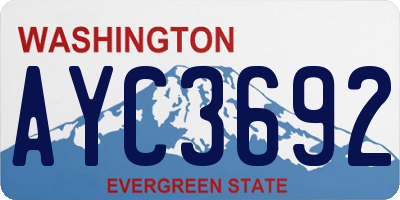WA license plate AYC3692