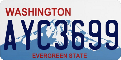 WA license plate AYC3699