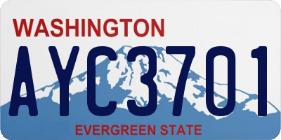 WA license plate AYC3701