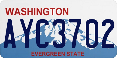 WA license plate AYC3702