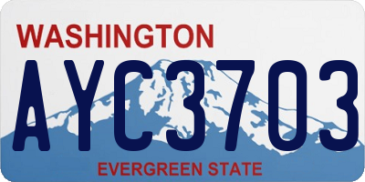 WA license plate AYC3703